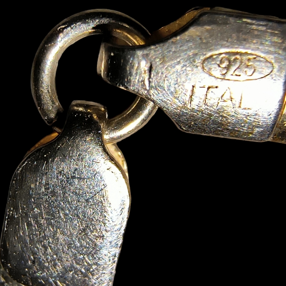 Vintage Sterling Silver Italian 18 Inch Omega Chain Necklace - Picture 10 of 10